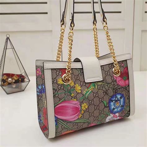 Padlock GG Flora small shoulder bag 